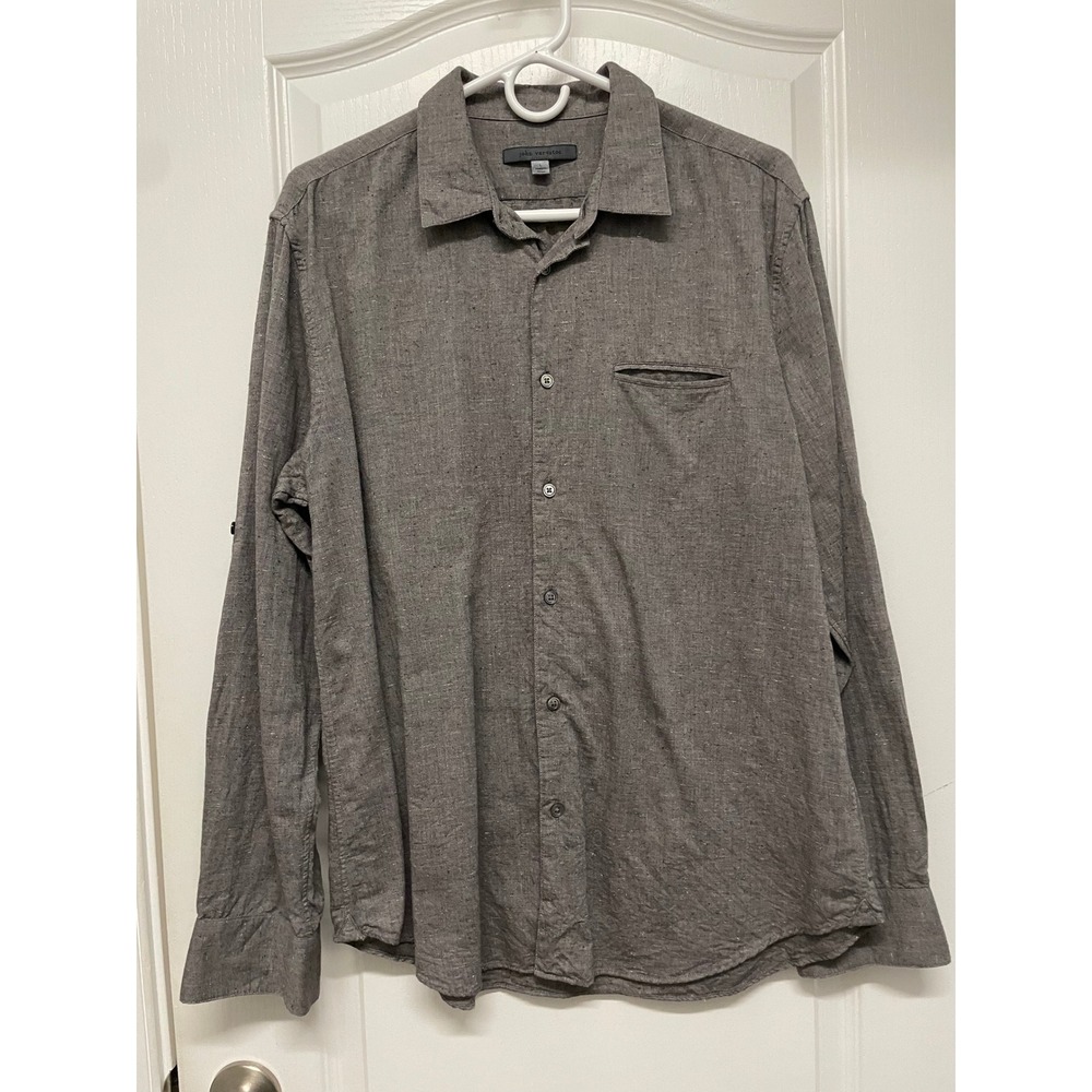 John Varvatos Textured Casual Collared Button Down Date Night Shirt - Sz Large - Picture 2 of 9